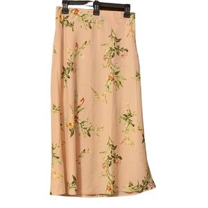 Forever 21 Maxi Skirt Size Large Pink Floral with Side Zipper